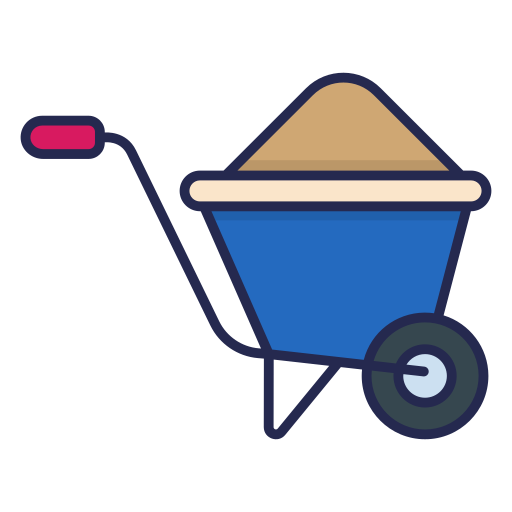 Wheelbarrow Generic Outline Color icon