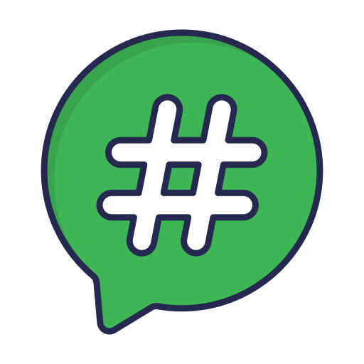 Hashtag Generic Outline Color icon