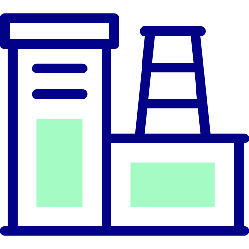 工場 Detailed Mixed Lineal color icon