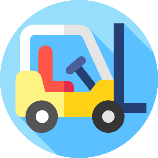 Forklift Flat Circular Flat icon