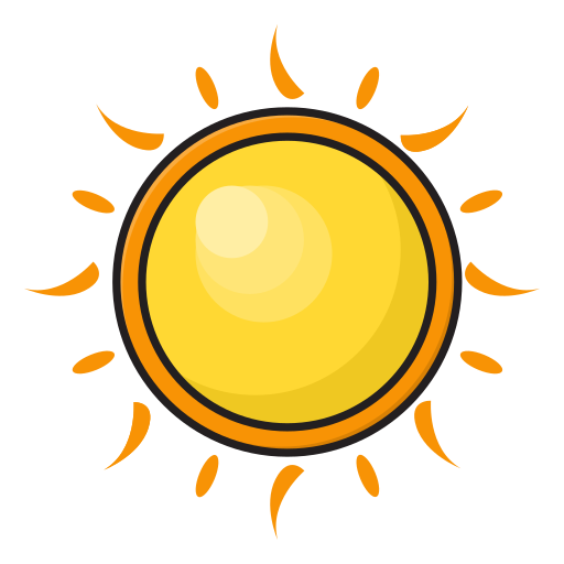 słoneczny Vector Stall Lineal Color ikona