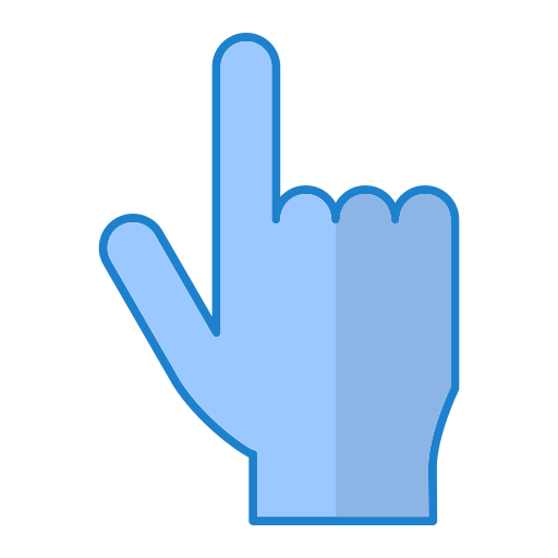 Pointing hand Generic Blue icon