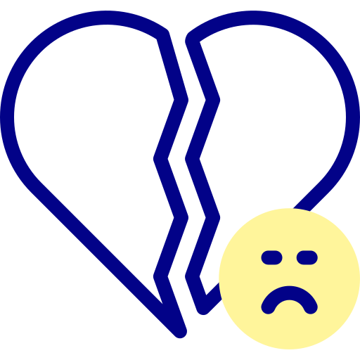 corazón roto Detailed Mixed Lineal color icono
