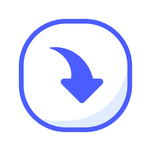 Curved arrow Generic Blue icon