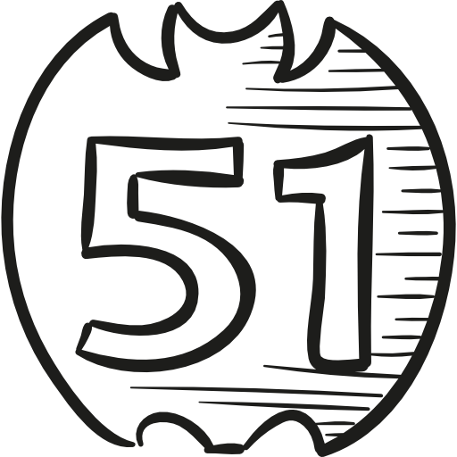 51 on draw logo  icon