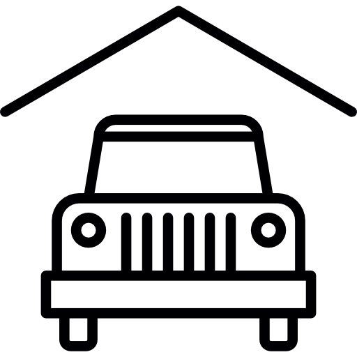 coche y garaje  icono