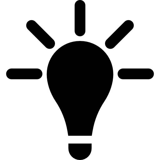 На лампочке  иконка