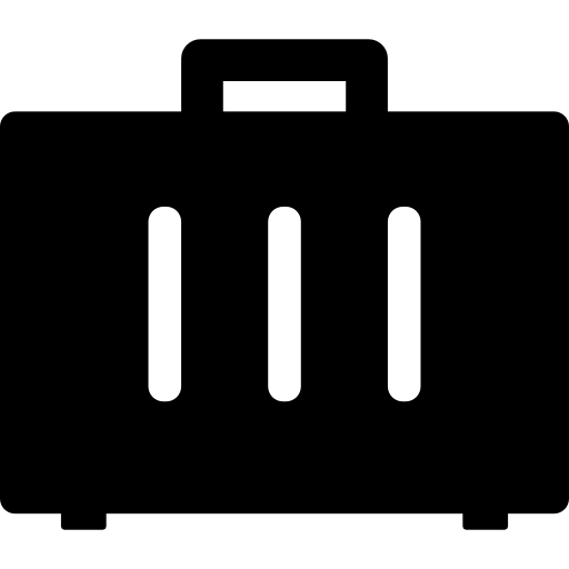 valigia con 3 strisce  icona