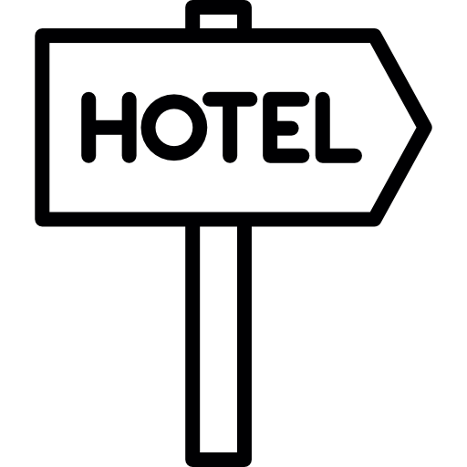 señal de tráfico del hotel  icono