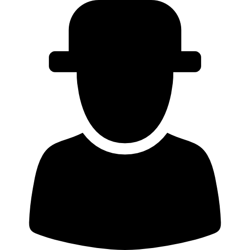 hombre, con, sombrero, retrato  icono