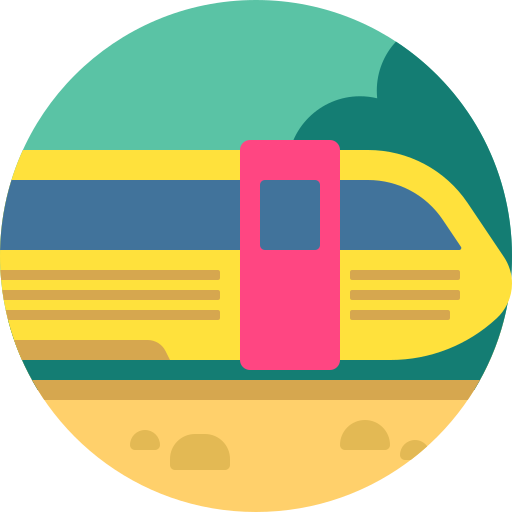 pociąg Detailed Flat Circular Flat ikona