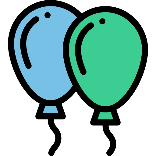 Balloons Detailed Rounded Lineal color icon