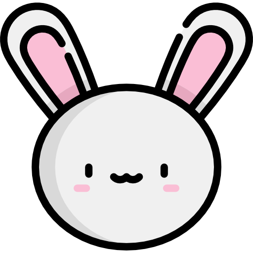 토끼 Kawaii Lineal color icon