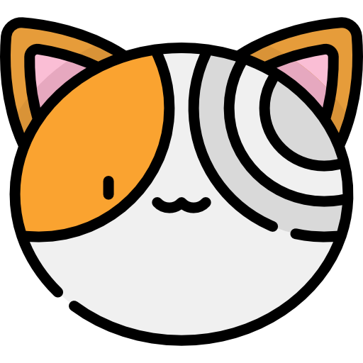 Кошка Kawaii Lineal color иконка