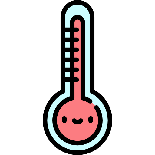 Thermometer Kawaii Lineal color icon