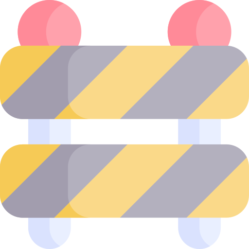 barrera de carretera Kawaii Flat icono