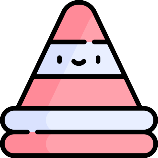 Traffic cone Kawaii Lineal color icon