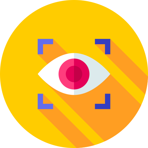 ojo rojo Flat Circular Flat icono