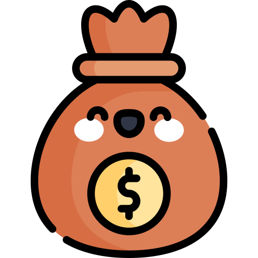 Money bag Kawaii Lineal color icon