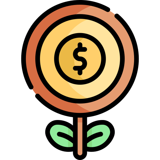 wzrost pieniędzy Kawaii Lineal color ikona