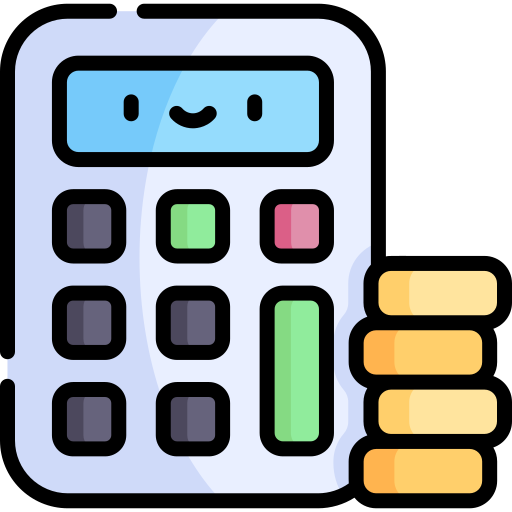 Calculator Kawaii Lineal color icon