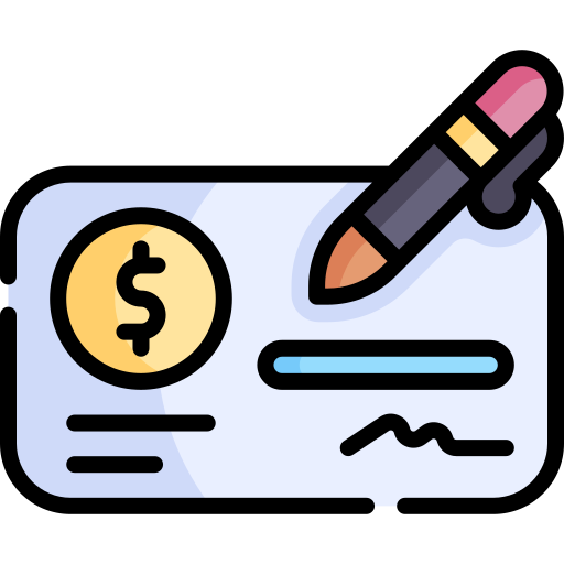 Cheque Kawaii Lineal color icon
