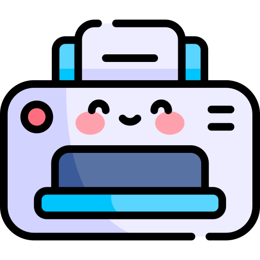 printer Kawaii Lineal color icoon
