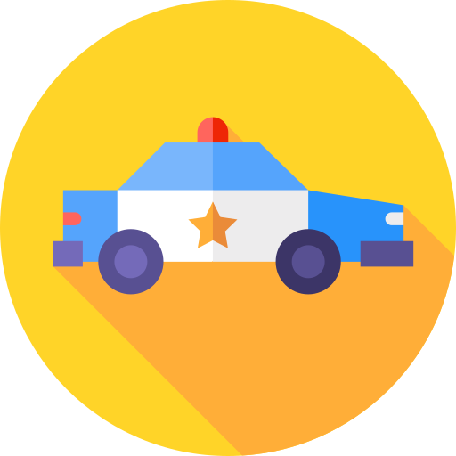 Police car Flat Circular Flat icon