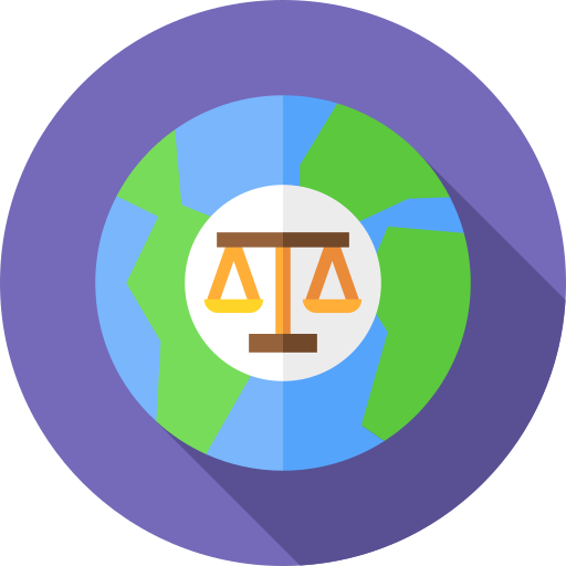 la loi internationale Flat Circular Flat Icône