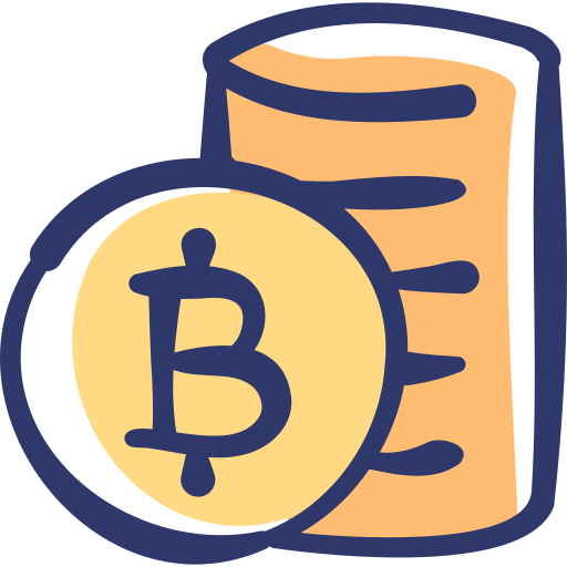 Bitcoin Basic Hand Drawn Lineal Color icon