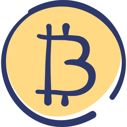 bitcoin Basic Hand Drawn Lineal Color icon