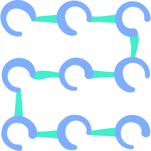 cadena de bloques Basic Hand Drawn Color icono