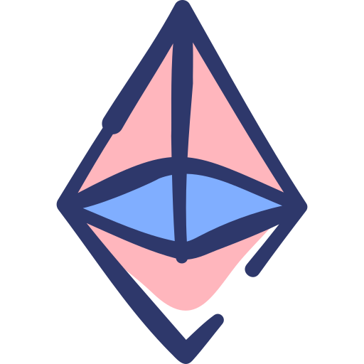 Ethereum Basic Hand Drawn Lineal Color icon