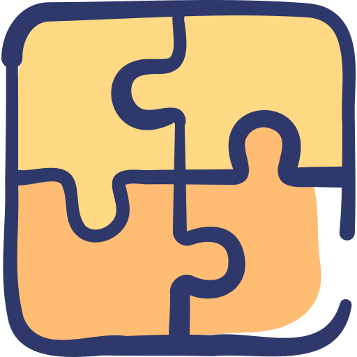 Puzzle Basic Hand Drawn Lineal Color icon