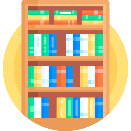 Bookshelf Detailed Flat Circular Flat icon