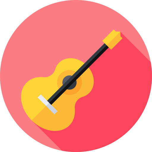 guitarra Flat Circular Flat icono