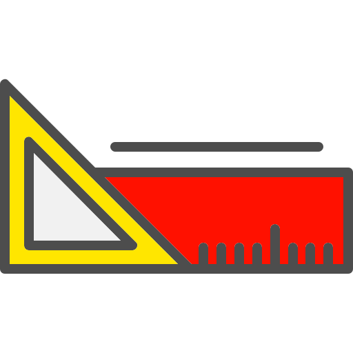 regla triangular Generic Outline Color icono