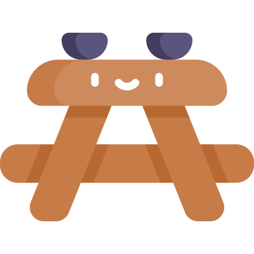 picknicktafel Kawaii Flat icoon