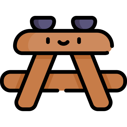 stół piknikowy Kawaii Lineal color ikona