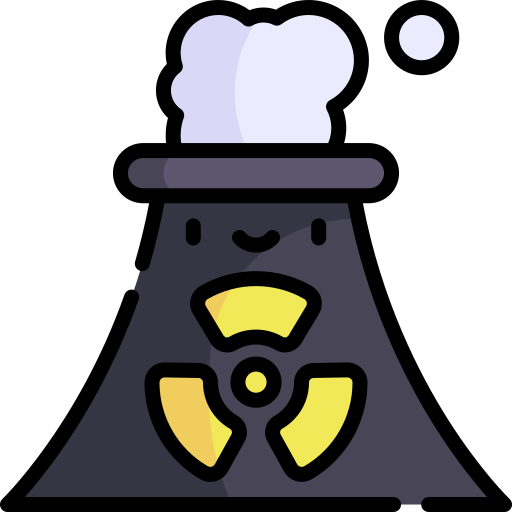 la energía nuclear Kawaii Lineal color icono