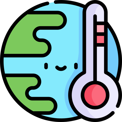 calentamiento global Kawaii Lineal color icono