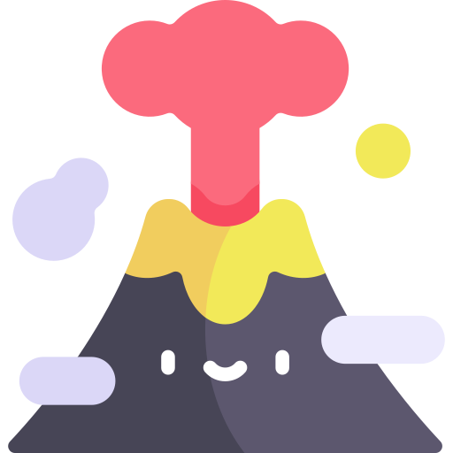 Volcano Kawaii Flat icon