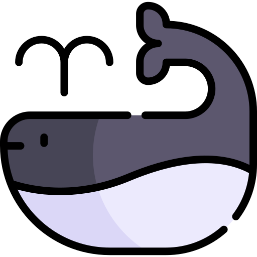 ballena Kawaii Lineal color icono
