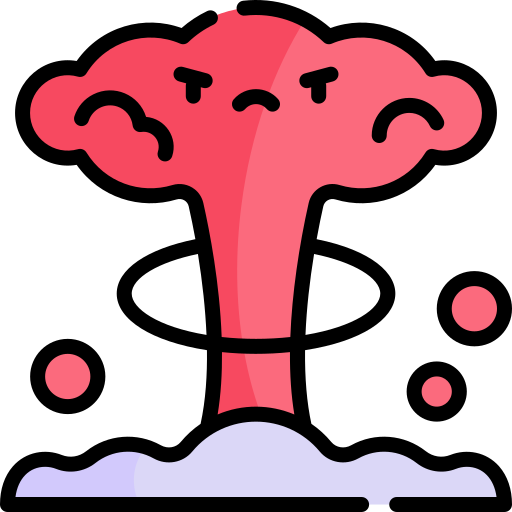 Nuclear weapon Kawaii Lineal color icon