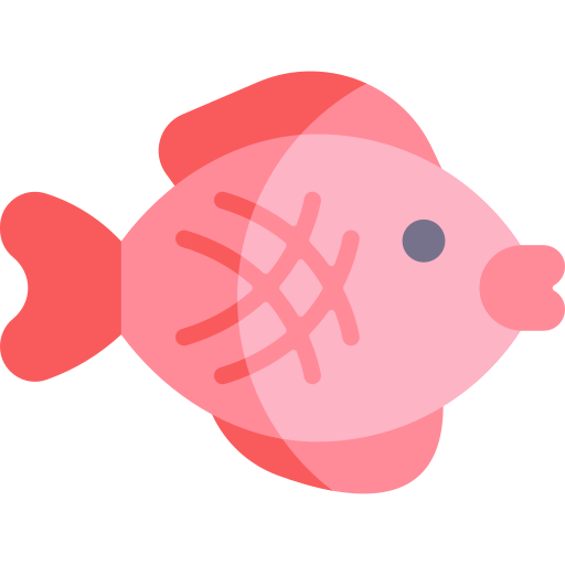 pez Kawaii Flat icono