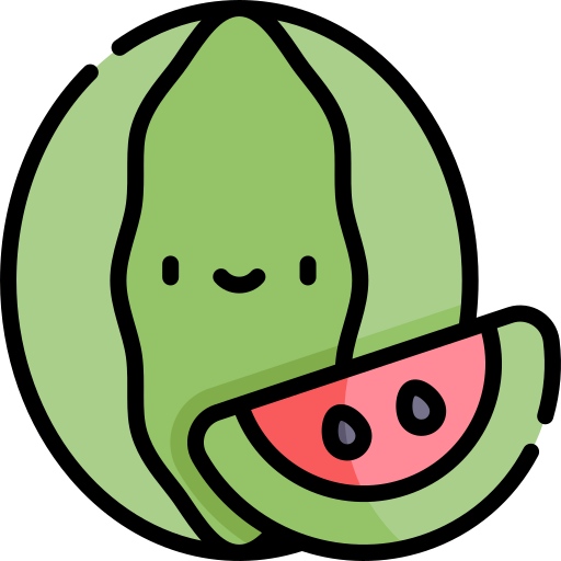 Watermelon Kawaii Lineal color icon