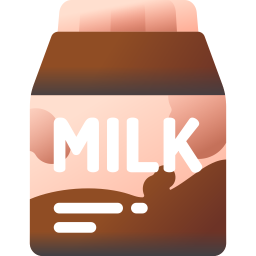 leche con chocolate 3D Color icono