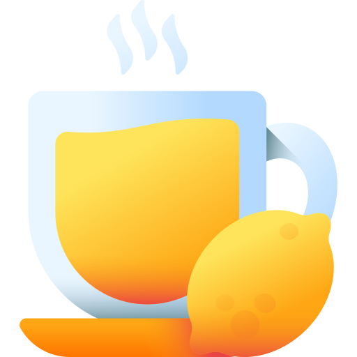 té de limón caliente 3D Color icono