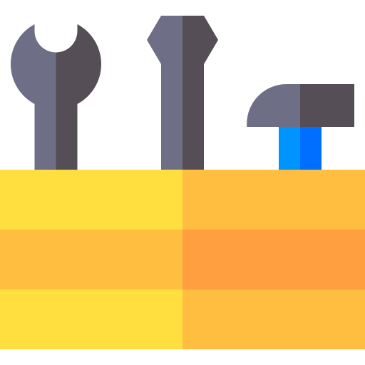 caixa de ferramentas Basic Straight Flat Ícone