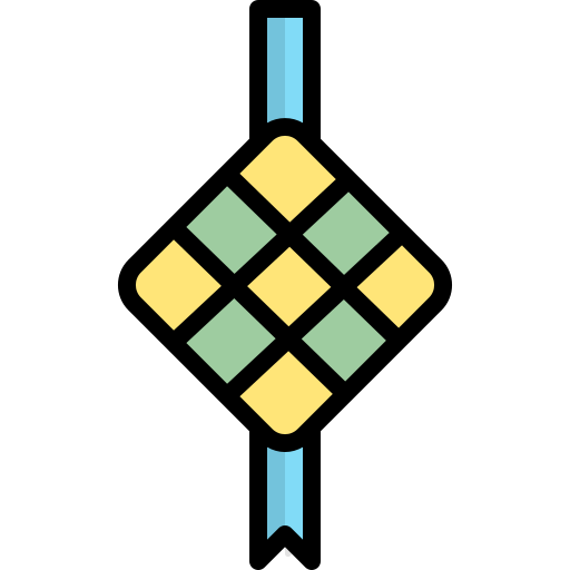 ketupat Generic Outline Color icoon